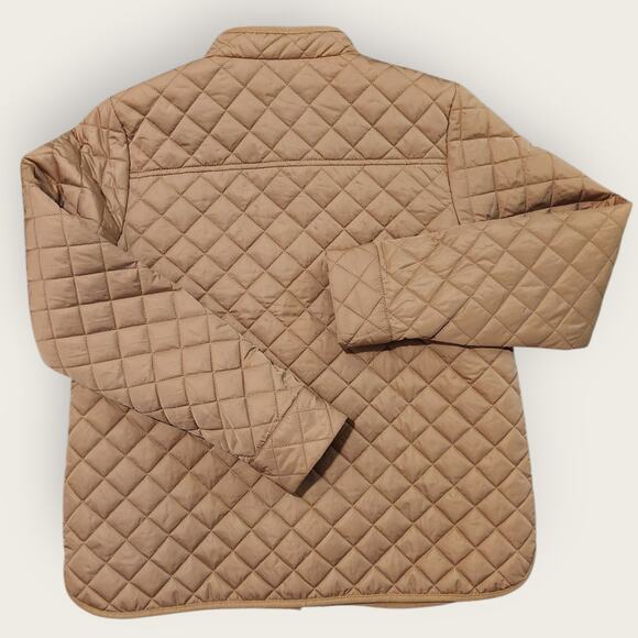 Kim Rogers Jacket Women's M Tan Quilted Full Zip Snap NWT - Picture 2 of 8